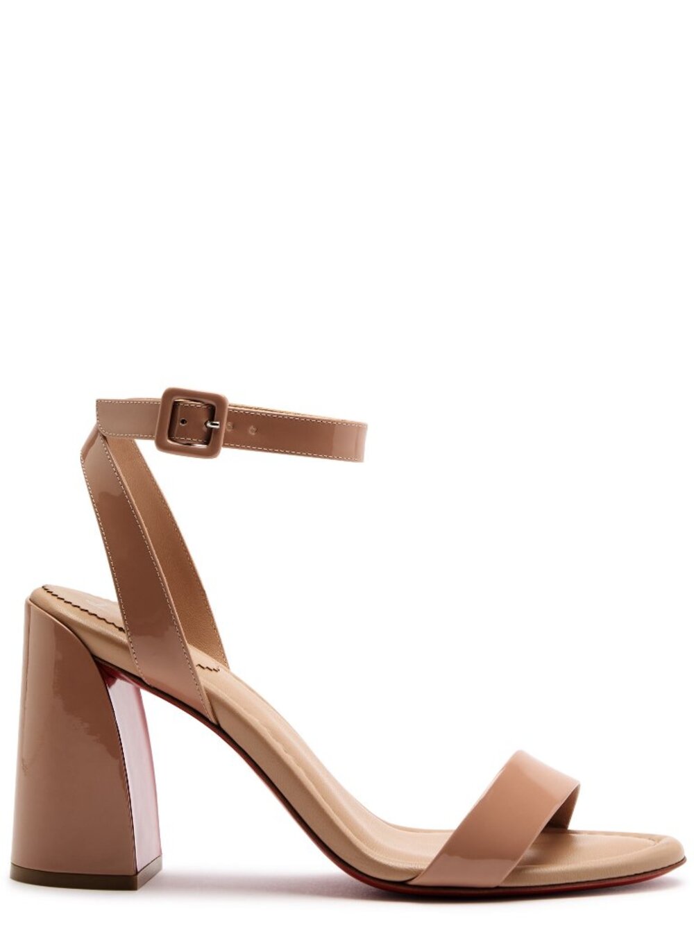 CHRISTIAN LOUBOUTIN Miss Sabina 85 patent leather sandals Sz 39 Neutral